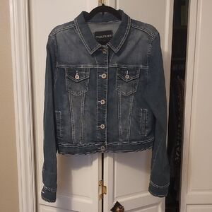 Maurices XL Blue Denim Jacket with Faded Wash